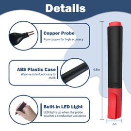 Conductivity Test Pen, Continuity Tester for Grounding Mats, Sheets, Pads, Blankets, Pillow Cases. Test Earth Connected Products' Effectiveness