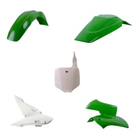 Polisport Motocross (MX) Replica Plastic Kit for Kawasaki KX 65 (2000-25) – OEM Quality, Durable, Flexible Green/White