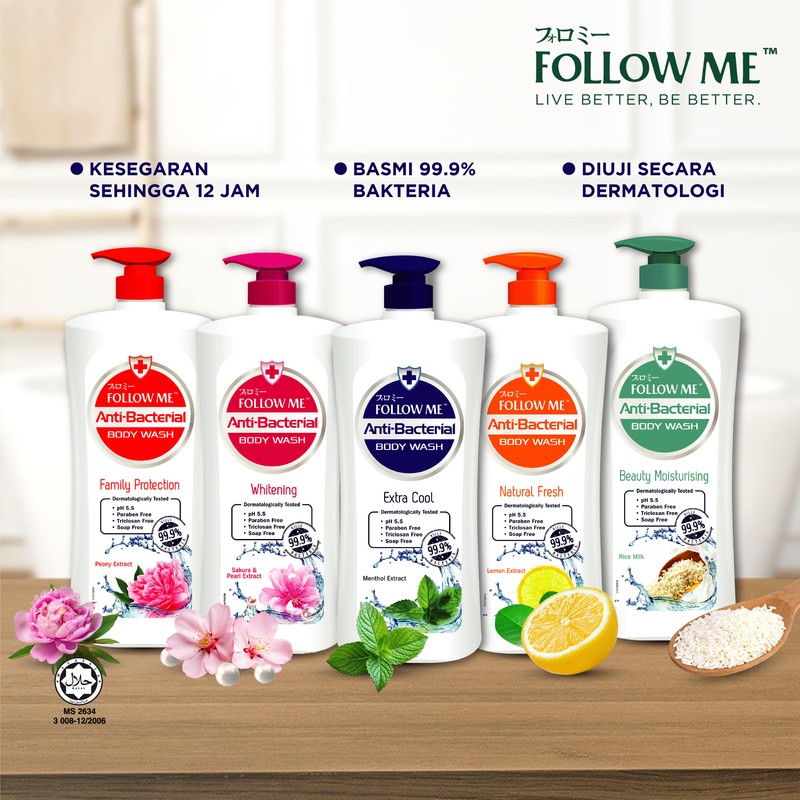 Follow Me Anti-Bacterial Body Wash 950ml (Family Protection)
