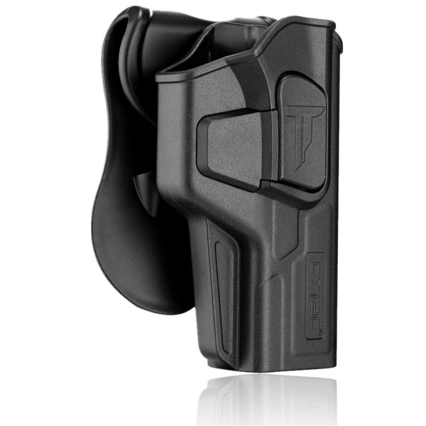 CYTAC OWB Holster for Glock 21 Gen 1 2 3 4 / Glock 21 SF - Index Finger Released | Adjustable Cant | Autolock | Outside Waistband Carry | Silicone Pad Paddle | Matte Finish -RH