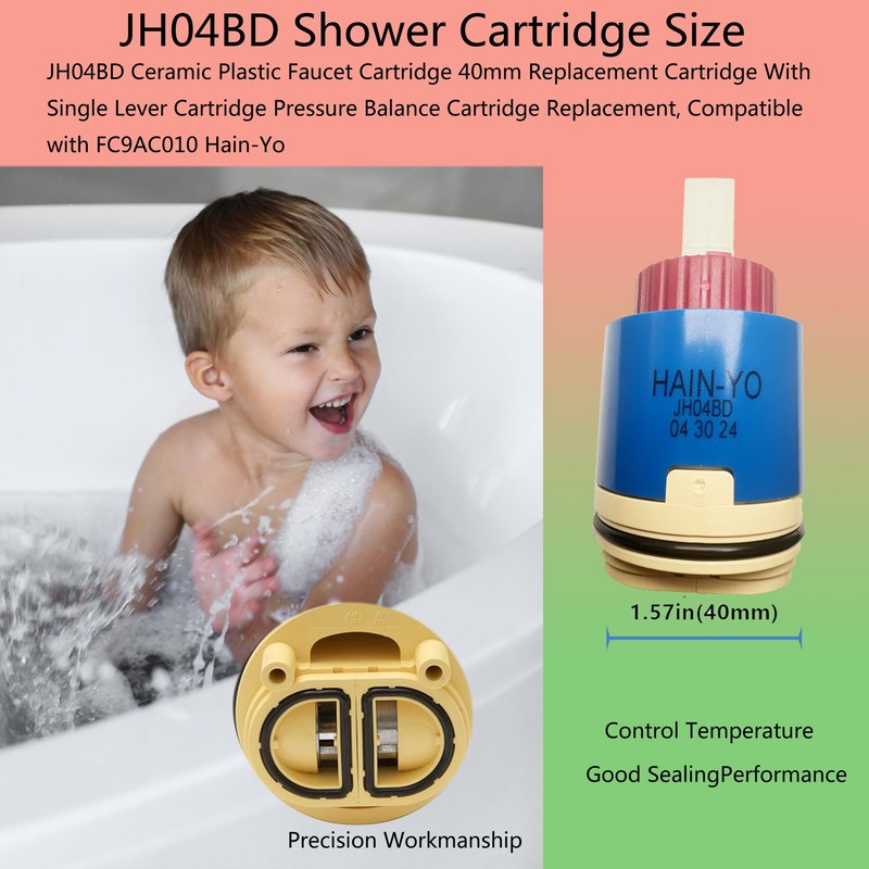 JH04BD Ceramic Plastic Faucet Cartridge 40mm Replacement Cartridge With Single