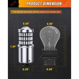 Nilight 1157 LED Bulb 2PCS 57LED Red 2057 2357 BAY15D 7528 Brake Stop Light Turn Signals Light Tail Light with Projector Replacement for Trucks Cars Motorcycles