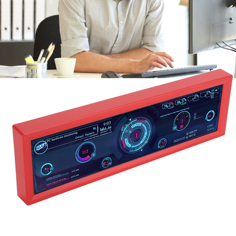 8.8 Inch PC Temperature Display Professional HD IPS 1920x480 LCD