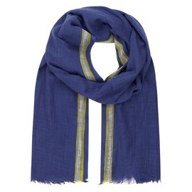 LINDENMANN Men's Scarf Blue Men's Scarf Thin 55% Cotton and 45% Viscose, blue