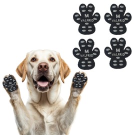 ‌VALFRID Dog Paw Protector Pads,15 Sets-60 Pads Anti-Slip Grips for Hardwood Floors,Best for Hot Pavement,Strong Self-Adhesive Traction Stickers for Senior Dog Essentials Black M