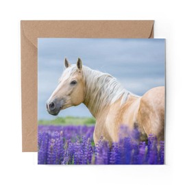 1 x Greeting Card Pretty Palomino Horse Pony - Blank Birthday Celebration Anniversary #2552