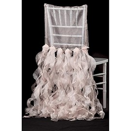 Curly Willow Chiavari Chair Back Slip Cover Edge: Serged; fit with Back Rest no Larger Than 15” Wide - Blush/Rose Gold