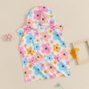 L&ieserram Toddler Girl Hooded Poncho Floral Print Soft Oversized Bath