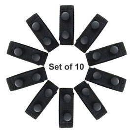 SANNIX 10pcs Duty Belt Keeper Nylon Tactical Keeper with Double Snaps for Security Police Belt Fixing