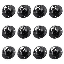 TRVL FIELDER Self Adhesive Caster Wheels for Furniture, Small Casters for Furniture Legs, Low Profile Table Wheels, 28 LBS Load Capacity Per Steel Wheel, Rollers for Kitchen Appliances (12 PCS, Black)