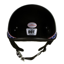 Hot Leathers HLT68 'Eagle' Black Advanced DOT Approved Motorcycle Skull Cap Half Helmet for Men and Women Biker - Large