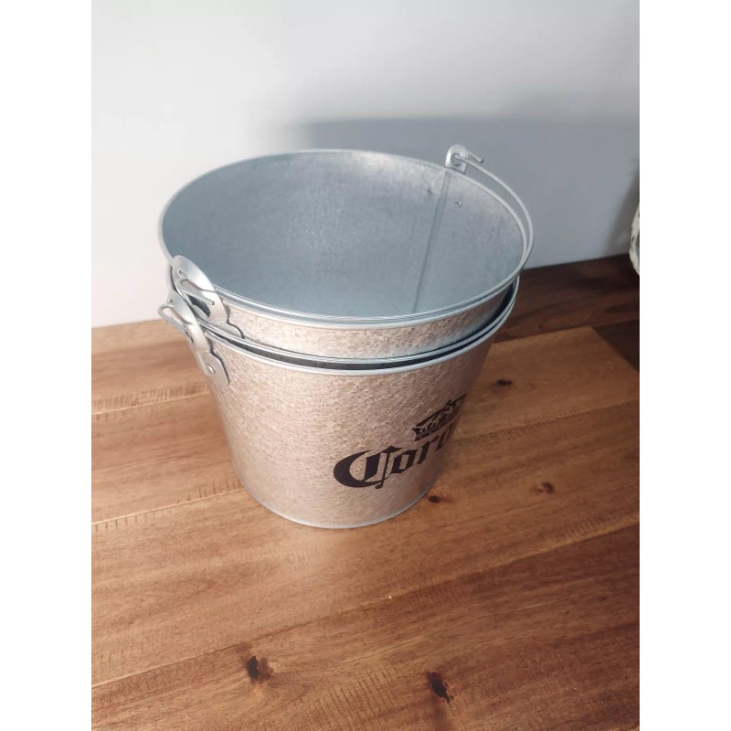 Corona Galvanized Beer Bucket - Corona Beer Bucket - Galvanized