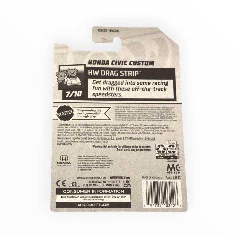 Hot Wheels Honda Civic Custom, HW Drag Strip 7/10 [white]