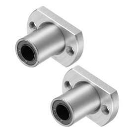 QUARKZMAN LMH8UU Linear Ball Bearings x 2 Pieces Chrome Steel Two Side Cut Flange for 3D Printer and CNC [8 mm Bore Diameter 15 mm AD 24 mm Length]