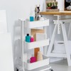 artPOP! 3-Tier Metal Utility Rolling Cart, White, 32 x 17