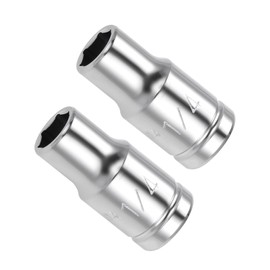 CoCud 6-Point Socket, 1/4" Drive 1/4" Deep, Polished Chromed CR-V SAE Standard Shallow Impact Socket - (Applications: for Ratchet Torque Electric Wrenches Car Repair), 2-Pieces