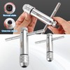 Pack of 2 T-Handle Tap Wrenches, Ratchets, Adjustable Ratchet Taps,