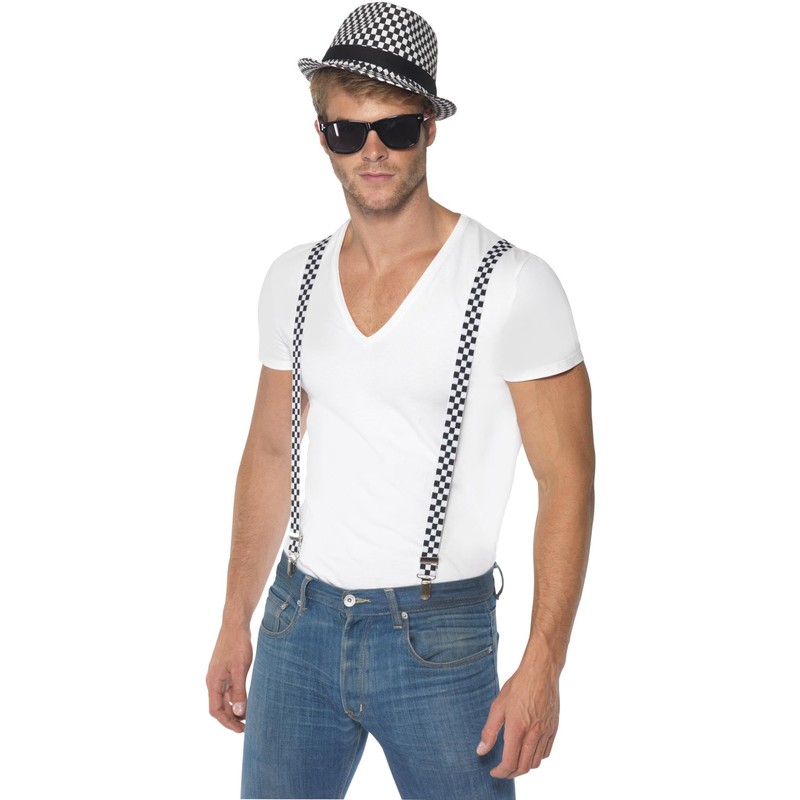 Smiffys Ska Two Tone Instant Kit, Black & White with