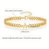 IN Chenthy Gold Initial Bracelets for Men, 18K Gold Plated