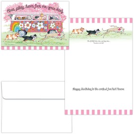 Shared Blessings Dogs 1 Count Religious Birthday Card for Kids, Christian Scripture KJV Bible Verse, Envelope Included