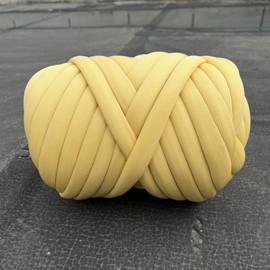LOVIVER 250G Chunky Yarn Arm Knitting Yarn Length 787inch Crocheting Soft DIY Washable Tube Giant Yarn Jumbo Yarn Bulky Yarn for Craft Weave, Yellow