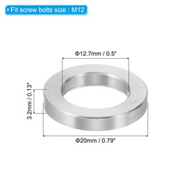 PATIKIL M12 Aluminum Spacers, 10 Pcs Metal Spacer Aluminum 12.7mm ID x 20mm OD x 3.2mm L Aluminum Spacer Screw Standoff Round for 1/2" or M12 Screw Bolts