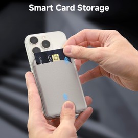 minisopuru Magnetic Card Wallet Holder for MagSafe (Grey), Black, Wallet Magnetic