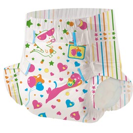 Aimisin Adult Printed Diapers,Medium-Kitten and Dinosaur, 7 Pieces for Men and Women - Leak Protection Heavy Absorbency Protection Diapers