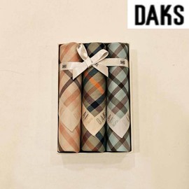 Daks 대구백화점 닥스남녀3매 선염 손수건 세트(DI301번) Daegu Department Store Daks Unisex 3-piece Dyed Handkerchief Set (Model DI301)