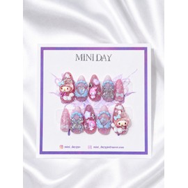 Baby My Melody Handmade Nail Tips - Ballerina / 베이비 마이멜로디 수제 네일팁 - 발레리나