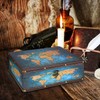 ELLDOO Decorative Treasure Chest Box, Wooden + PU Leather Storage