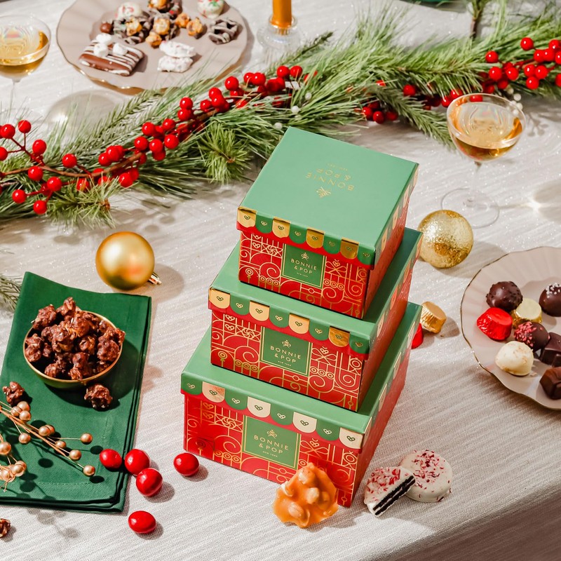 Christmas Gift Basket, Holiday Gift Tower, Candy Gift Box, Assortment