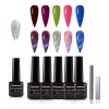Shinetour Láser Arcoíris Esmaltes Uñas Gel Uñas Efecto Ojo Gato
