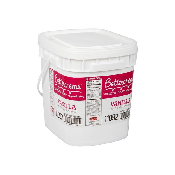 Rich Products Pre Whipped Vanilla Artificial Flavor Bettercreme Icing and Filling, 15 Pound -- 1 each.