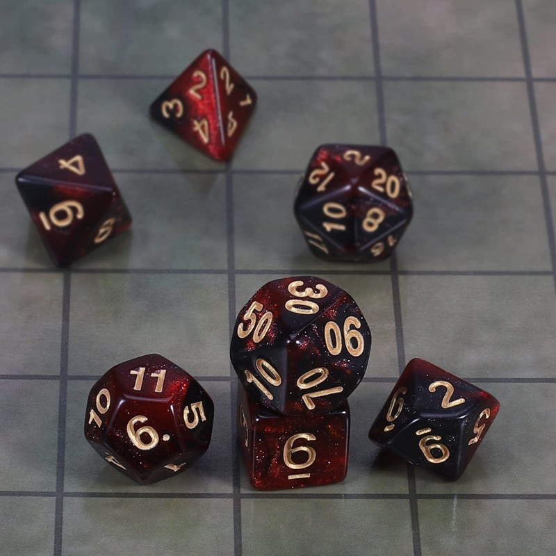 CiaraQ DND Polyhedral Dice Set with Dice Bag for Dungeons