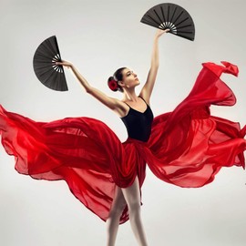 KWHSUN Pack of 2 Hand Fans, Handheld Folding Fan, Chinese Hand Fan, Small Hand Fan Made of Fabric, Hand Fan for Cooling in Summer for Wedding, DIY Decoration, Birthday, Dance Decoration