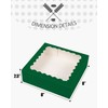 qiqee Green Pastry Box With Window 8x8x2.5 inch Donut Pie