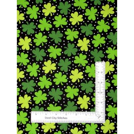 Andover St Patricks Fabric Clover Shamrock Black Threes A Charm Cotton Andover By Yard