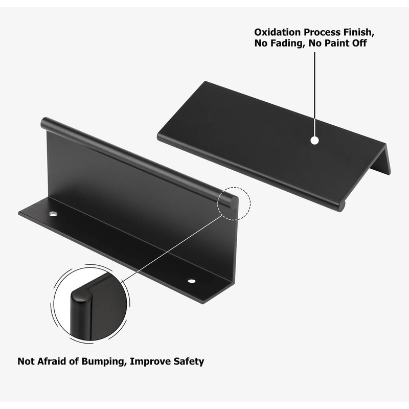 Peaha 10 Pack Kitchen Cabinet Handles 4 inch Black Pulls