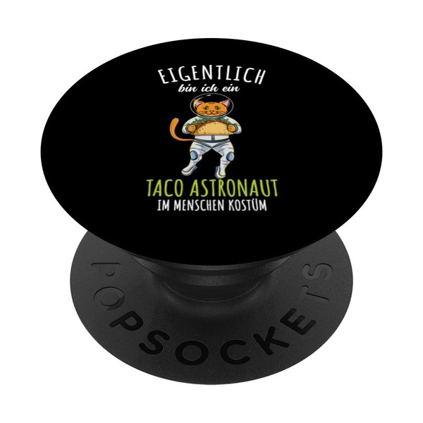 Katzen Taco Astronaut Kostüm PopSockets with Interchangeable PopGrip