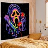 Miytal Blacklight Trippy Tapestry, UV Reactive Horror Wall Hanging Tapestries,