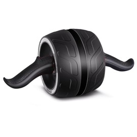 Dalekana Abdominal Wheel Roller with Resistance Spring, 14.6"W Automatic Rebound Exercise Strength-Training Roller, Core Work-out Fitness Wheels with Knee Pad, Black