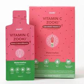 Zooki 1000mg Liposomal Vitamin C Liquid Sachets | 4X Higher Absorption | Ultimate Immunity, Energy, Skin Support | Vegan, Natural Ingredients | (Watermelon Flavour, 14 Servings)