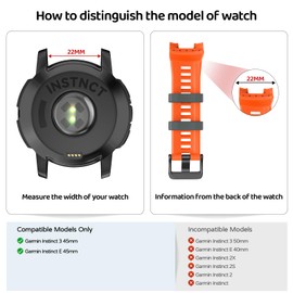 U-LIMVE Watch Band for Garmin Instinct 3 45mm/Instinct E 45mm, 22mm Silicone Replacement Watch Strap
