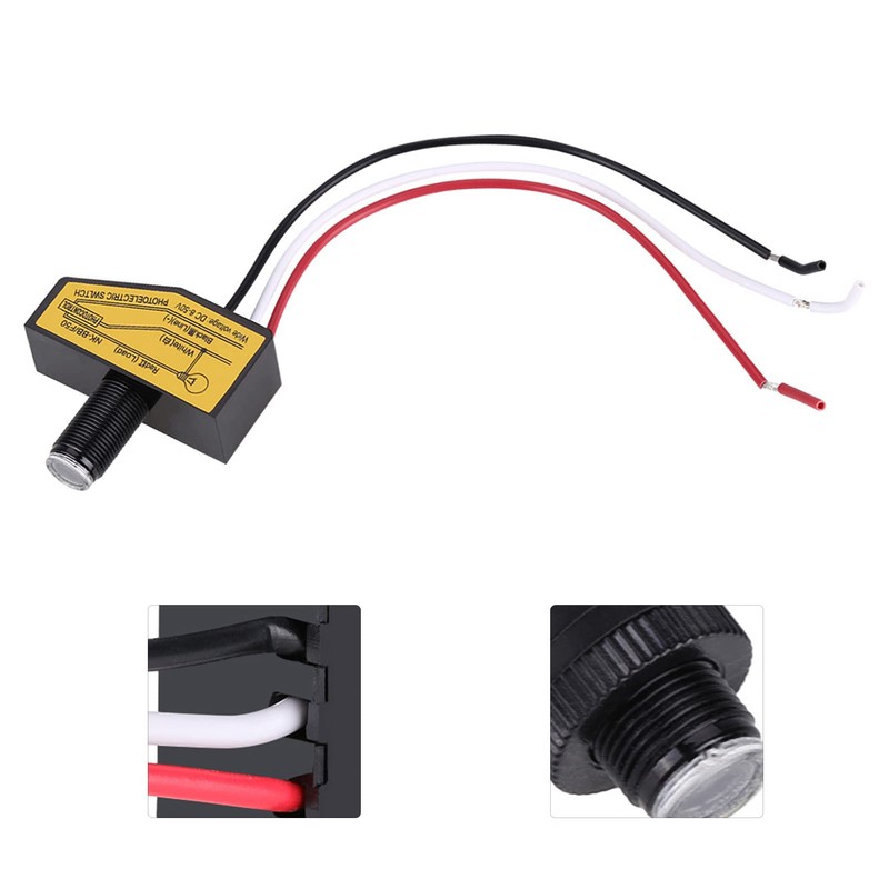 DC Photocell Light Sensor 12V to 48V Mini Dusk to