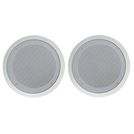 2 Rockville CC80T White 8" Commercial 70v Ceiling Speakers for Restaurant/Bar