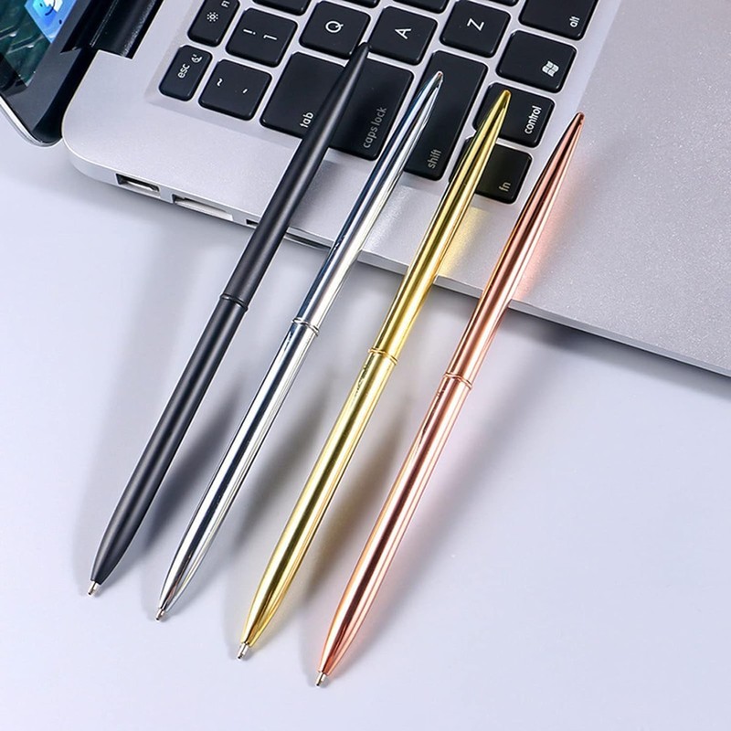 Tiosen Gold Metal Ballpoint Pen with Round Desk Stand, For