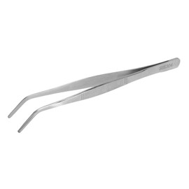 Laboratory Tweezer High Accuracy 304 Stainless Steel Serrated Edge 20cm Fine Tweezer Curved Round Tip