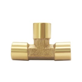 Hooshing Brass Tee Fitting 1/8" x 1/8" x 1/8" NPT Female Tee Adapter for Fuel Oil Gas Plumbing
