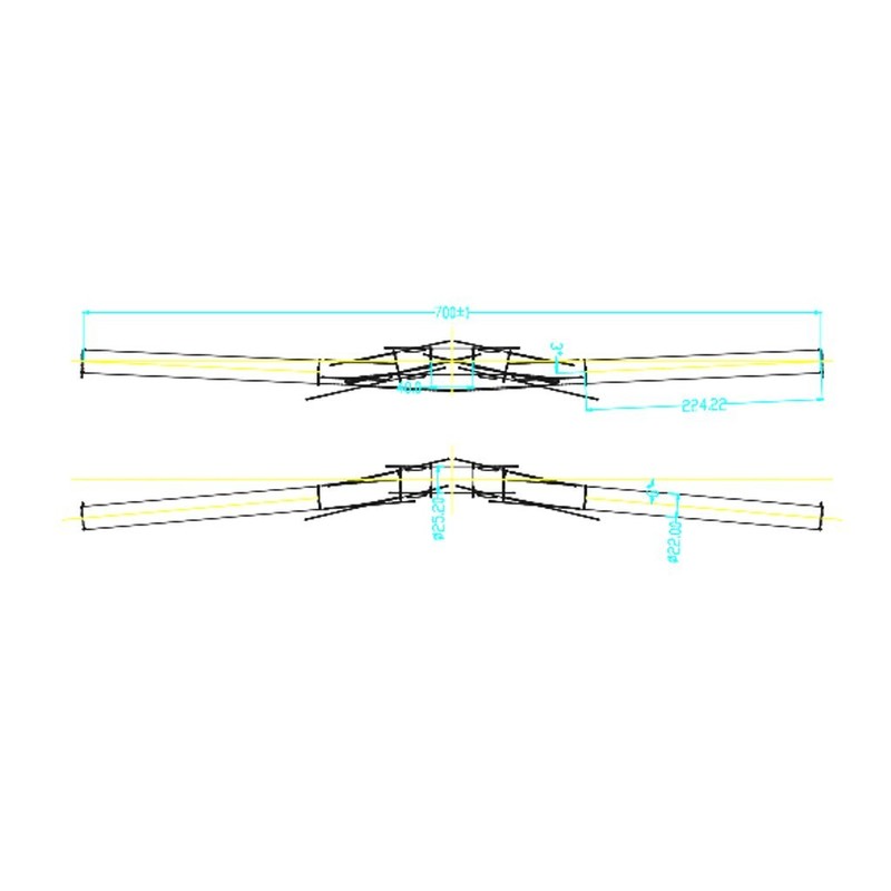 Full Carbon Handlebar Riser MTB Handlebar 25.4 mm 580-700 mm